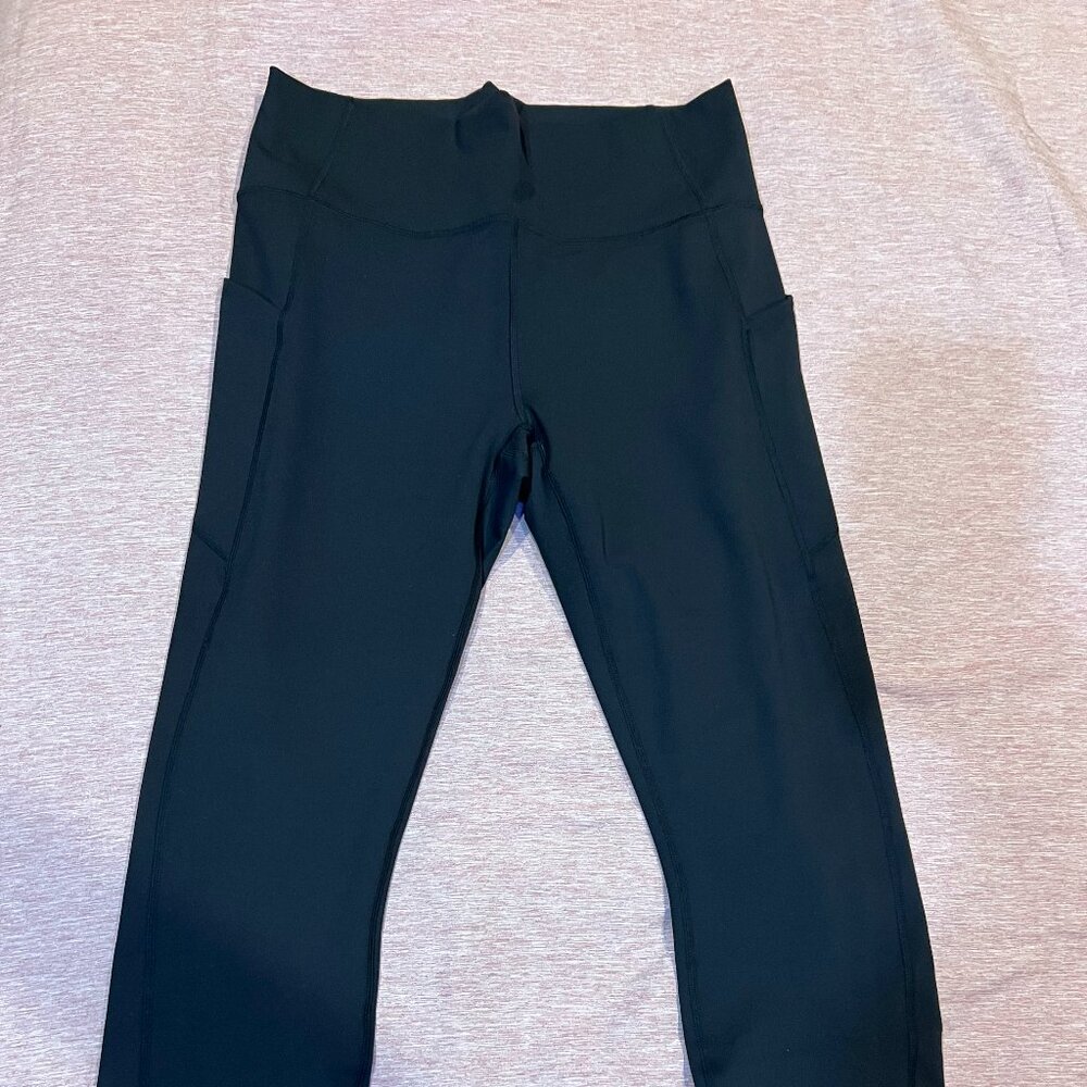 Fabletics Oasis High Waisted Black Workout Leggings with Pockets, XL/12-14 NWT